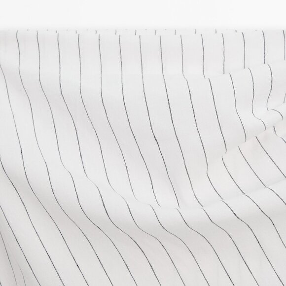 MASSIMO DUTTI Striped Midi Skirt With Pleat Detail In White Size L NWT - Picture 8 of 13